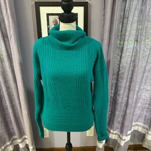 Vintage Caren Charles Teal Wool Turtleneck